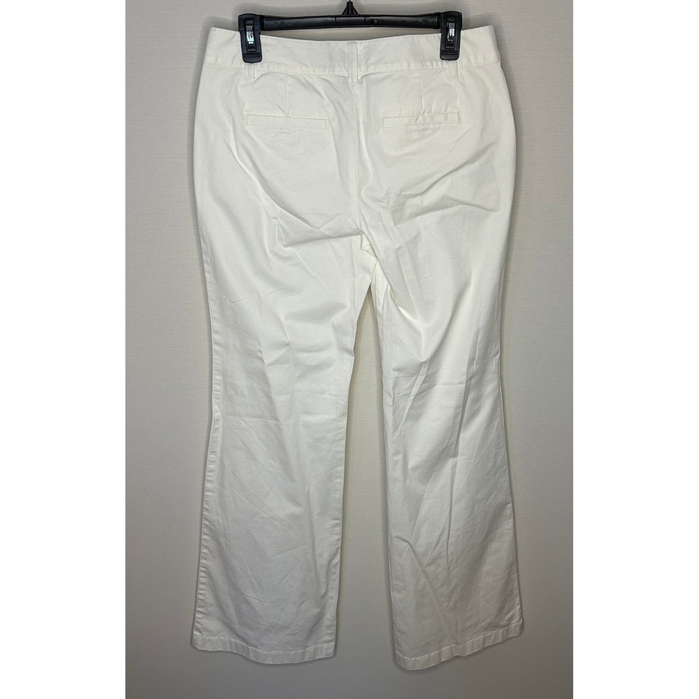 Ann Taylor Lindsay White Flare Pants Women 4 Cotton Blend Office Casual NWOT - Picture 8 of 10